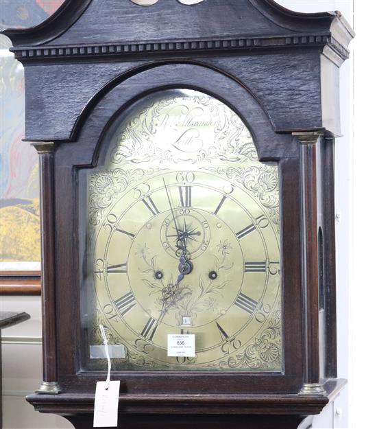 A George III oak longcase clock, Robt Alexander, Leith, H.225cm